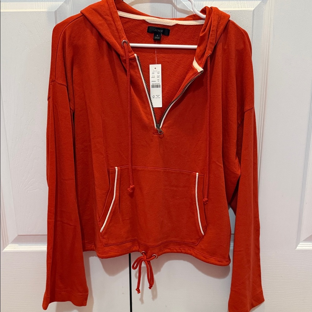 J. Crew Vibrant Orange Zip-Up Hoodie